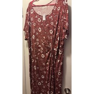 Maurices Knit Dress Womens Size 3X Floral print Long New With Tags